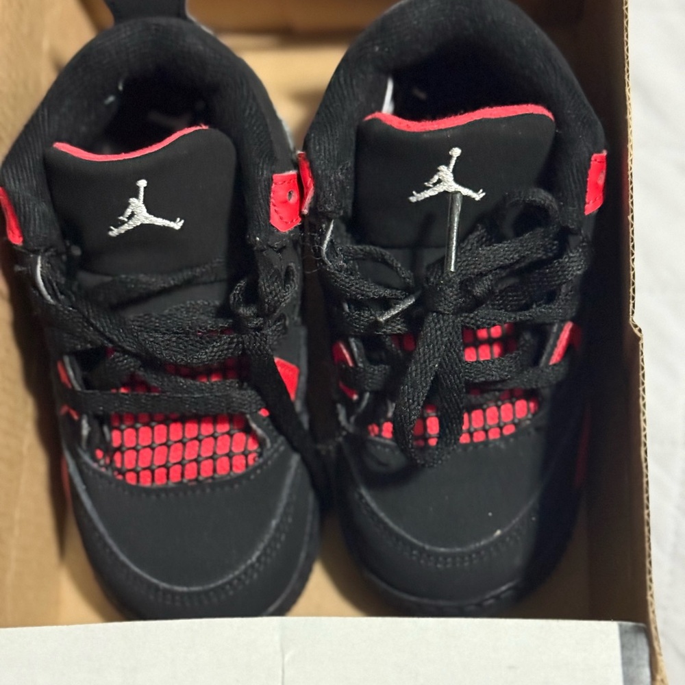 Jordan Kids Black and Red Sneakers